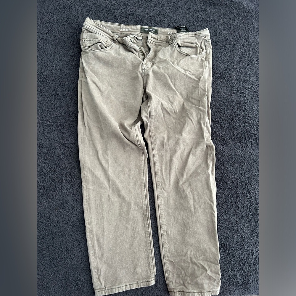 Liverpool Bryant Slim Straight Jeans Grey 35x28 EUC